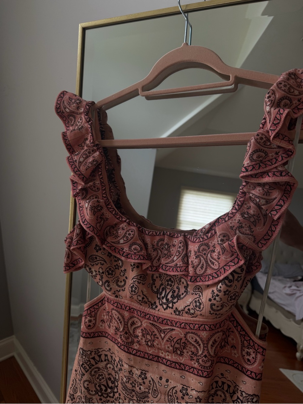 Zimmermann Dusty Rose Paisley Ruffled Midi Dress - Picture 2 of 5